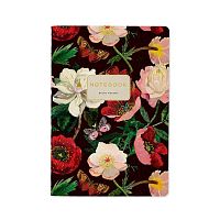 Тетрадь 40л. (клетка) BV "Flora. Пионы на чёрном" 7-40-001/200 мат.лам.soft touch,фольга