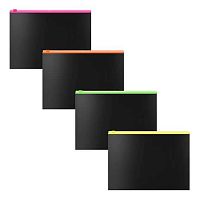 Папка на молнии C6 (175*120мм) EK "Matt Accent" 54955 Zip,непрозр.,чёрн.,цв.молн.,пласт.,180мкм,асс.