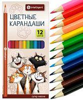 Карандаши 12цв. INTELLIGENT DP-9961 трёхгр.,заточ.,к/к