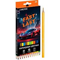 Карандаши 24цв. deVENTE "Fast Or Last" 5024537 шестигр.,2М,диаметр гриф.2,8мм,к/к