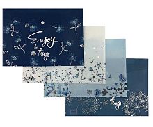 Папка-конверт на кнопке А4 INTELLIGENT "Цветы" DM-141 блёстки,пластик,асс.