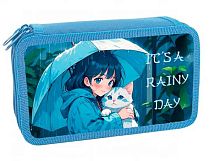 Пенал 2отд. 190*110 ОНИКС ПКТ-11-20 "Аниме под зонтом" (86935) п/э