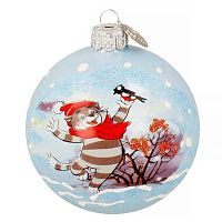 Шар КОЛОМЕЕВ "Кот Матроскин" КУ-80-234091 стекло,8см,подар.уп.