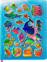 Дневник 1-11кл. Проф-Пресс тв.обл. "Sea Stickers" Д48-9898 кож.зам.,набор 4цв.стикеров