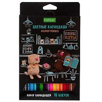 Карандаши 18цв. ХАТ "Кофейные коты" 091073 ECO заточ.,к/к,е/подвес