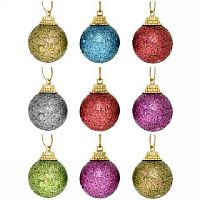 Игрушка ел. "Шар  3см" (9шт) "Посыпка из блесток" 201-0531 асс.
