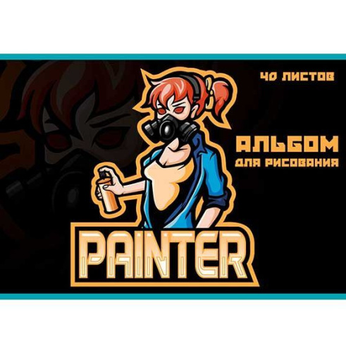Альбом для рис.40л. ЭКСМО "Painter" А402343 скрепка,глянц.лам.,неон.пантон