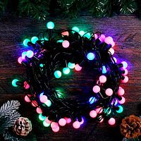 Гирлянда светодиодная нить ЛЬДИНКА  213207 мультикол.,100л.,10м.,мигание,LED уличн.220В