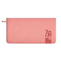 Еженедельник карм. 2026г. 170*88мм  64л. ESCALADA кож.зам. "Джут розовый" 70382 поролон,блинт.тисн.