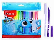 Фломастеры 18цв. MAPED "Color`Peps Ocean" 845721 (845311) заблок.пиш.узел, смываемые, блистер