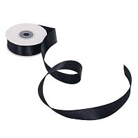 Лента 2,5см*22,85м атласная чёрная Микрос ч56977