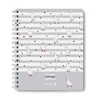 Тетрадь 48л. (клетка) СВЕТОЧ пластик.обл. спираль "Гусиный переполох" ТЕТ48-003 (01386)