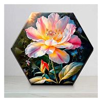 Картина по номерам Котеин Гексагон "Нежный цветок" 37*32*1,8см VHR0012 (29цв.)