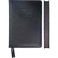Ежедневник 2026г. А5 168л. deVENTE кож.зам. "Total black" 2232682 чёрн.паттерн в ромб,подар./к