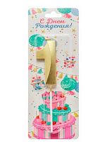 Свеча-цифра Микрос "1" золотые грани Ч54378 (7см)