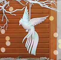 Подвесное украшение НГ "Жар-птица" 916-2099 жемчужный,15*9,5см