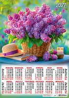Календарь настенный листовой А2 2027г. ЛИС "Цветы.Прекрасная сирень" ПО-27-139 мел.,80г/м2