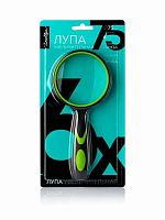 Лупа 75мм ГЛОБУС ЛСПР75 6-ми кр.увел.,прорезин.ручка,е/подвес