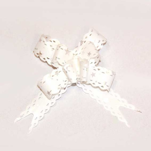 Бант-бабочка 1,8см Белый ажурный,рис. Р0939-23