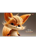 Альбом для рис.32л. Проф-Пресс Profit "Милая лисичка" 32-7255 на скобе