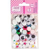 Декор. элементы deVENTE "Глазки с ресничками" 8001564 самокл.,круглые,овальн.ассорти,73шт.