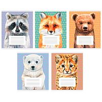 Тетрадь 24л. (клетка) ЭКСМО "Зверята (Универсальная плашка)" ТК248303 мел.карт.