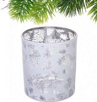 Подсвечник "Зимняя хвоя" 201-3783 белый,7*7,8 см