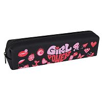 Пенал силикон КОКОС 200*50*40 "Girl power" 250393 прямоуг.,1отд.