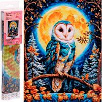 Мозаика алмазная DIAMOND "Сова и Луна" 30*40см,полн.выкл.,в рулоне 684-0997