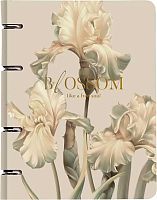 Тетрадь на кольцах  80л. (клетка) Be Smart "Blossom. Ирисы светлые" N6344 микротекстур.,лам.,скругл.