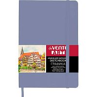 Скетчбук А5  32л. deVENTE кож.зам. "Art" 2134514 тв.обл.,крем.бум.,200г/м2,сирен.,софт-тач,резинка
