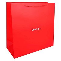 Пакет подар. КОКОС "Love is" 45*45*20см 253877 мат.лам.,210г/м2