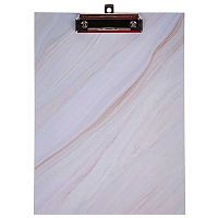 Папка-клипборд А4 ХАТ "Белый мрамор" 075730 мат.лам.