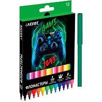Фломастеры 12цв. deVENTE "Gamer" 5081535 вент.колп.,к/к/подвес