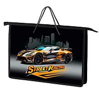 Папка пластик,с ручками А4 ОНИКС ПТ-15 "Street race" (87527) д/тетрадей,на молн.