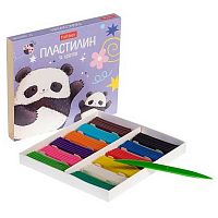 Пластилин 12цв.,180гр. ХАТ "Плюшевые панды" 091885 со стеком