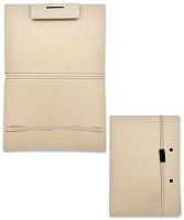 Папка-клипборд А5 INTELLIGENT DK-91 бежев.,PVC,зажим сбоку,фактур.,на резин.,с доп.створкой