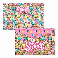 Папка-конверт на кнопке А4 EK "Sweet Paradise" 55108 непрозр.,пластик,160мкм,асс.