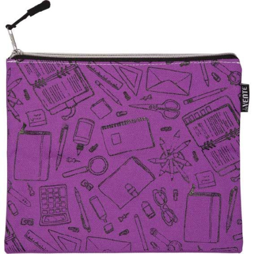 Папка д/тетрадей А5 deVENTE "School" 3072042 фиолет.,текстил.,с ручкой,на молн.