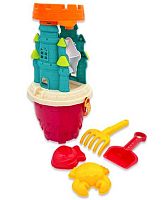 Набор песочный INTELLIGENT DK-377 (ведро,лопатка,грабли,2формочки,сито,мельница) асс.
