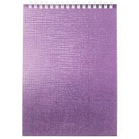 Блокнот А5  80л. ХАТ спираль "Metallic Фиолетовый" б/в, клетка