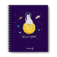 Тетрадь 48л. (клетка) SVETOCH пластик.обл. спираль "Космо-кот" ТЕТ48-003 (000801)