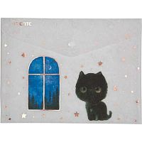 Папка-конверт на кнопке А5 deVENTE "Кусь" 3079270 мат.полупрозр.,волокн.факт.,180мкм