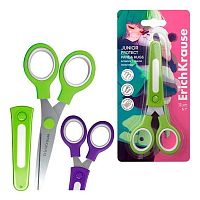 Ножницы детск. 13см EK "Junior Protect Panda Hugs" 63160 закруг.,нерж.сталь,пластик.чехол,блист.,асс