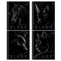 Тетрадь 48л. (клетка) BG спираль "Just Black" 08506 выб.лак,soft-touch лам.