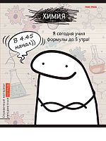 Тетрадь предм. 48л. Проф-Пресс "Школьные мемасики-Химия" 48-9659 (клетка) тисн.,холст