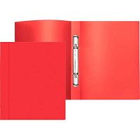 Папка 2 кольца 16мм ATTOMEX А4 3081400 500мкм, фактура "песок", непрозр. красная