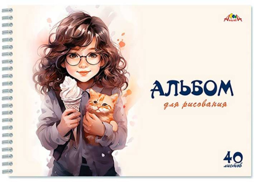Альбом для рис.40л. АППЛИКА спираль "Сладкая парочка" С0225-78 цв.мел.обл.