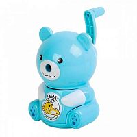 Точилка механическая deVENTE "Мишка" 8031501 1отв., с контейнером, голубая