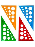 Треугольник Проф-Пресс 30град./19см Л-6215 цв.прозр.,с окружн.,асс.